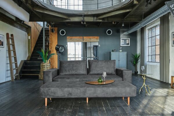 Sofas KAWOLA Sofa JULIA 3-Sitzer Velvet anthrazit Armlehne mit Ablage im onlineshop kaufen