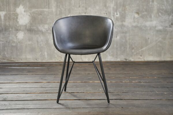 Designstühle 4x KAWOLA Stuhl DANI Esszimmerstuhl Vierfuß Kunstleder grau im onlineshop kaufen