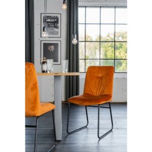 Designstühle KAWOLA Stuhl ZITA Esszimmerstuhl Velvet orange im onlineshop kaufen