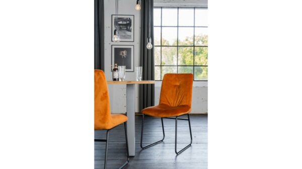 Designstühle KAWOLA Stuhl ZITA Esszimmerstuhl Velvet orange im onlineshop kaufen