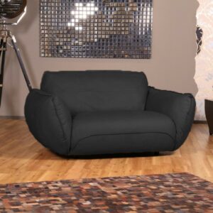 Boho Style KAWOLA Sessel DAVITO Loveseat 2-Sitzer Ledersessel Megasessel Leder schwarz im onlineshop kaufen