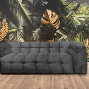 Natura KAWOLA Sofa ROSARIO 3-Sitzer Velvet anthrazit im onlineshop kaufen