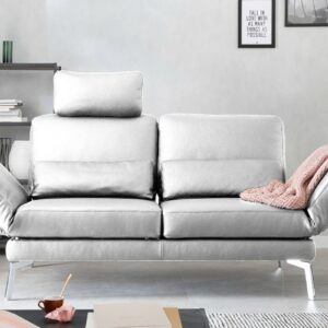 Boho Style KAWOLA Sofa HURRICANE 2-Sitzer Leder weiß im onlineshop kaufen