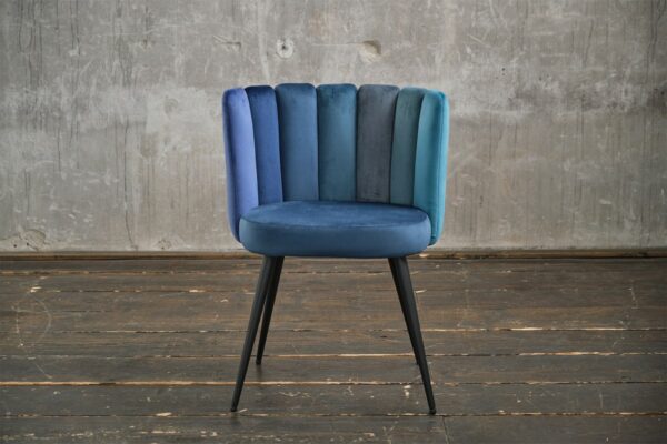 Designstühle KAWOLA Stuhl JADA Esszimmerstuhl Velvet blau Fuß schwarz im onlineshop kaufen