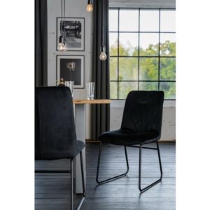 Designstühle KAWOLA Stuhl ZITA Esszimmerstuhl Velvet schwarz im onlineshop kaufen