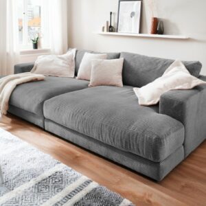 BigSofa KAWOLA Big Sofa MADELINE Cord grau im onlineshop kaufen
