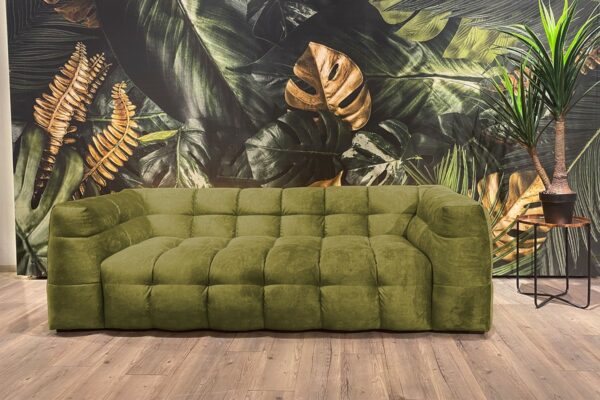 Natura KAWOLA Sofa ROSARIO 3-Sitzer Velvet moosgrün im onlineshop kaufen