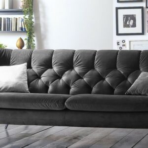 Sofas KAWOLA Sofa CHARME 3-Sitzer Stoff Velvet black 225x94x95cm (B/H/T) im onlineshop kaufen