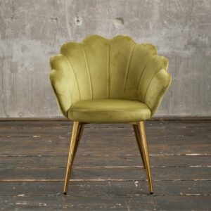Designstühle KAWOLA Stuhl CARLA Esszimmerstuhl Velvet grün Fuß gold im onlineshop kaufen
