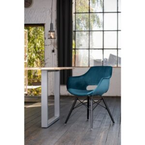 Designstühle KAWOLA Stuhl ZAJA Esszimmerstuhl Velvet petrol im onlineshop kaufen